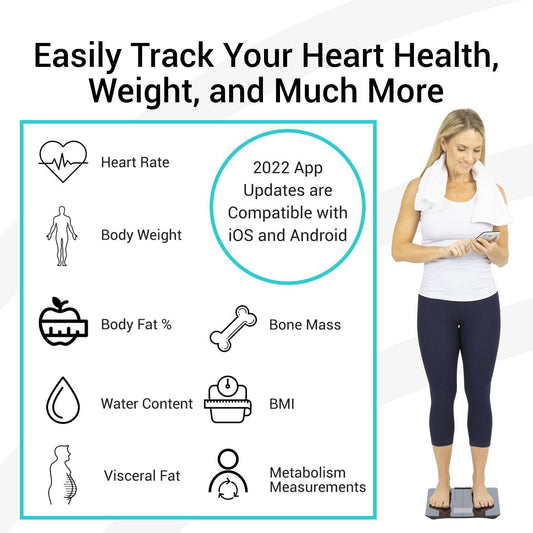 Digital Heart Rate Scale Compatible with Smart Devices - White - heart-rate-ito-scales