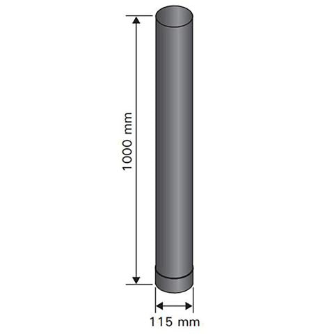 Harvia WZ115100 Smoke Pipe, Sauna Wood Stove , 1.0m, 115mm, Stainless Steel