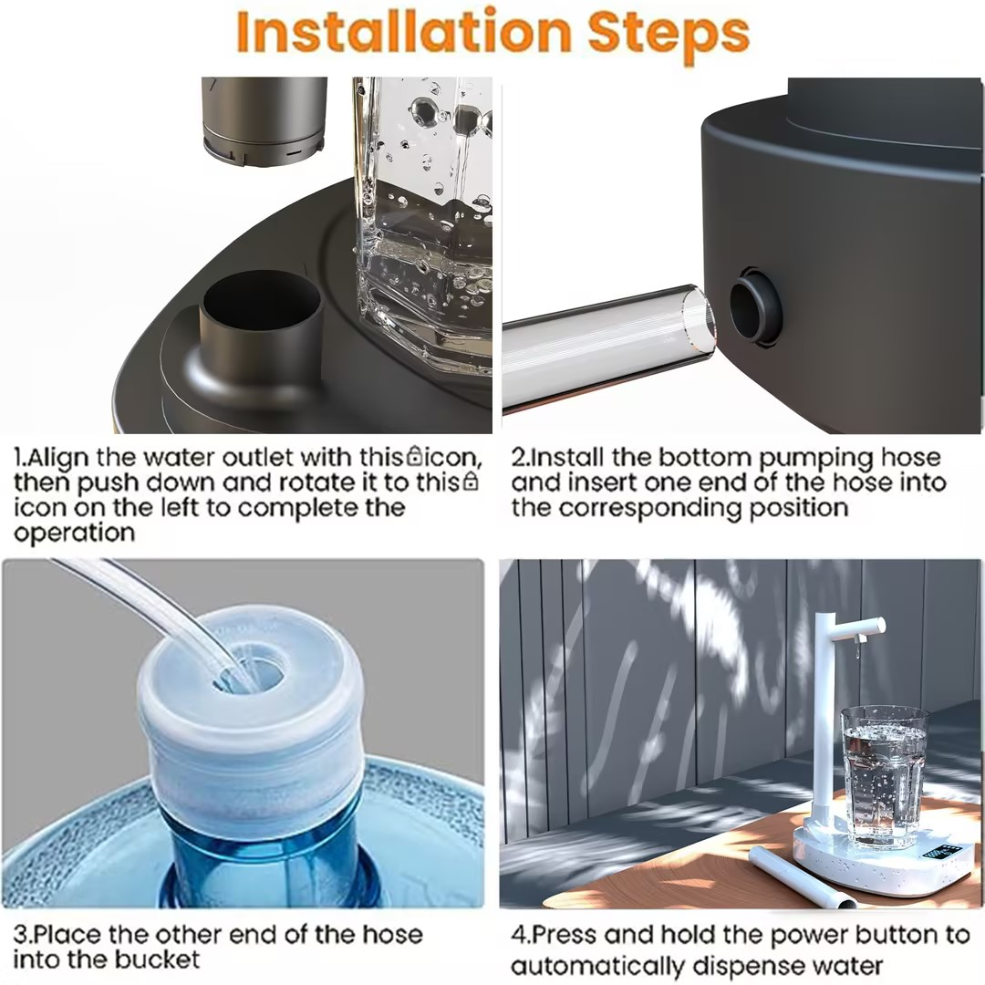HydroEase Smart Water Dispenser – Rechargeable, 8-Level Flow Control, Portable Stand